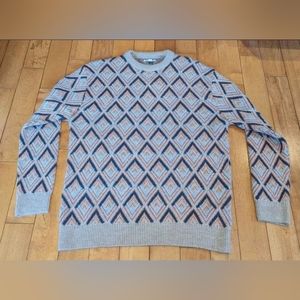 Zara - Patterned Crew Neck Sweater L